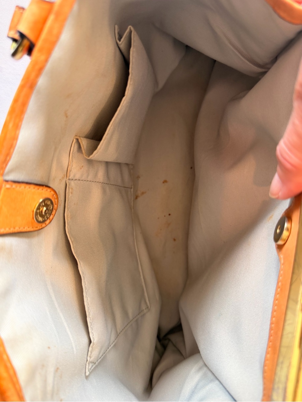 Coach Papaya Peyton Embossed Patent Leather Kisslock Orange Tote No F23722 - Picture 8 of 16